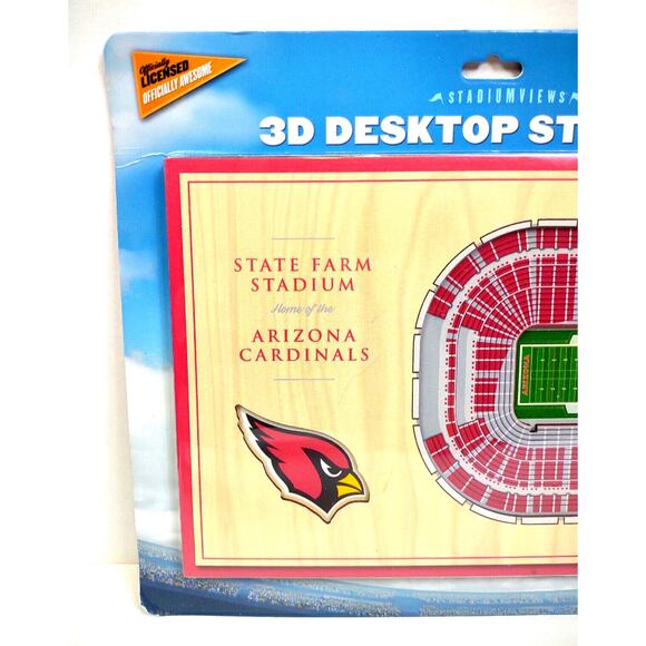 NFL Arizona Cardinals 3D Desktop Stadium Wood With Stand State Farm Stadium NEW - Picture 4 of 9